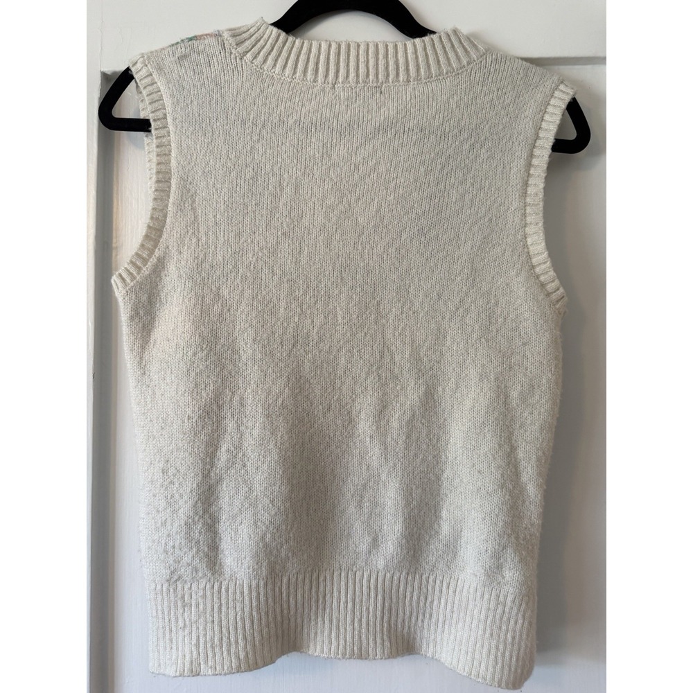 Wild Fable Fair Isle Sweater Vest Womens Small Pastel V Neck Cream Knit Preppy - Picture 5 of 5
